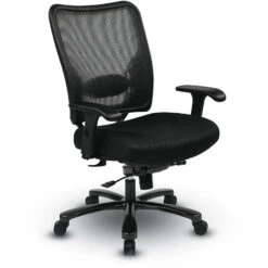 Dual Layer Air Grid® Back And Black Mesh Seat Ergonomic Chair With Adjustable Lumbar, 2-Way Adjustable Arms And Gunmetal Finish Base