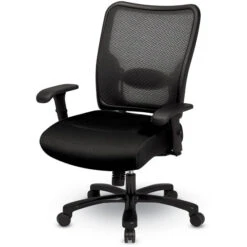 Dual Layer Air Grid® Back And Black Mesh Seat Ergonomic Chair With Adjustable Lumbar, 2-Way Adjustable Arms And Gunmetal Finish Base -Office Supplies Shop GBC BFAB 5