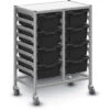 Dynamis Double Cart Set 13 Silver (44) W/ 3" 2 Braked Castors & Optional Feet And 8 Deep F2 Trays 1 Dynamis Double Cart Set 13 Silver (44) W/ 3" 2 Braked Castors & Optional Feet And 8 Deep F2 Trays -Office Supplies Shop GDYN 13 1