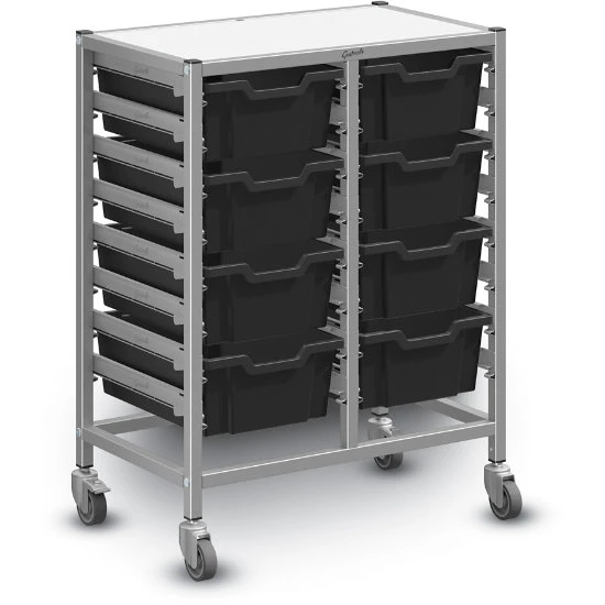 Dynamis Double Cart Set 13 Silver (44) W/ 3" 2 Braked Castors & Optional Feet And 8 Deep F2 Trays 3 Dynamis Double Cart Set 13 Silver (44) W/ 3" 2 Braked Castors & Optional Feet And 8 Deep F2 Trays