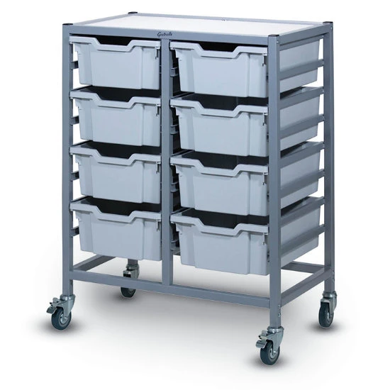 Dynamis Double Cart Set 13 Silver (44) W/ 3" 2 Braked Castors & Optional Feet And 8 Deep F2 Trays 6 Dynamis Double Cart Set 13 Silver (44) W/ 3" 2 Braked Castors & Optional Feet And 8 Deep F2 Trays - Image 4