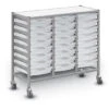 Dynamis Treble Cart Set 3 Silver (44) W/ 3" 2 Braked Castors & Optional Feet And 24 Shallow F1 Trays 1 Dynamis Treble Cart Set 3 Silver (44) W/ 3" 2 Braked Castors & Optional Feet And 24 Shallow F1 Trays -Office Supplies Shop GDYN 3 1