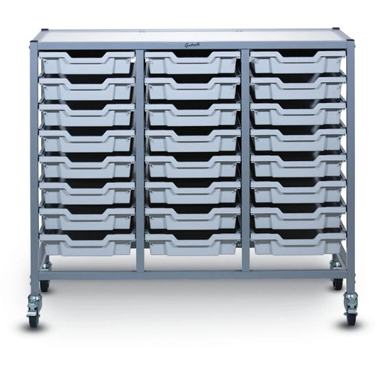 Dynamis Treble Cart Set 3 Silver (44) W/ 3" 2 Braked Castors & Optional Feet And 24 Shallow F1 Trays 4 Dynamis Treble Cart Set 3 Silver (44) W/ 3" 2 Braked Castors & Optional Feet And 24 Shallow F1 Trays - Image 2