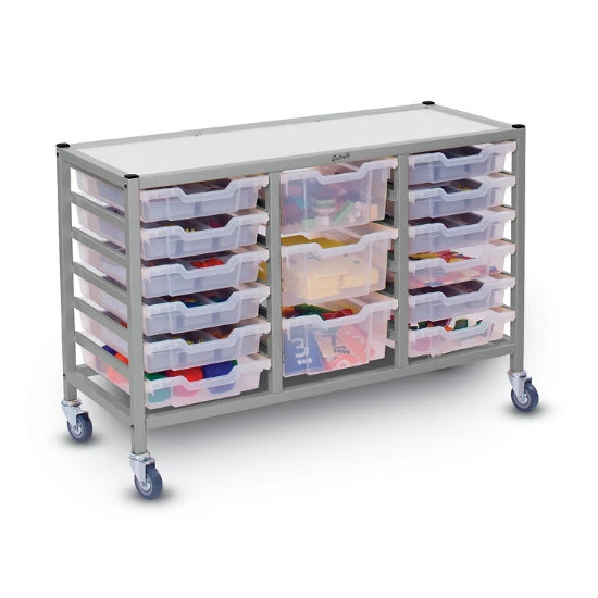 Dynamis Low Treble Cart Set 60 Silver (44) W/ 3" Castors, 2 Braked & Feet 12 Shallow And 3 Deep F2 Trays 4 Dynamis Low Treble Cart Set 60 Silver (44) W/ 3" Castors, 2 Braked & Feet 12 Shallow And 3 Deep F2 Trays - Image 2