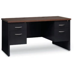 Hirsh® Modular Desks 24D X 60W Double Pedestal Credenza, Arch Pull Handles