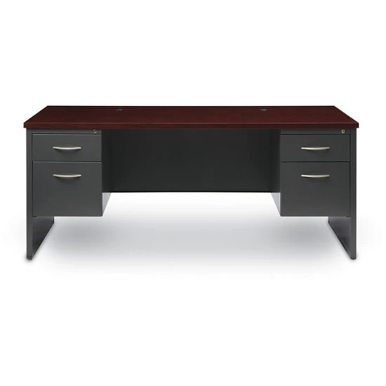 Hirsh® Modular Desks 30D X 60W Double Pedestal Desk Arch Pull Handles 3 Hirsh® Modular Desks 30D X 60W Double Pedestal Desk Arch Pull Handles