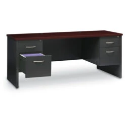 Hirsh® Modular Desks 24D X 72W Double Pedestal Credenza, Arch Pull Handles