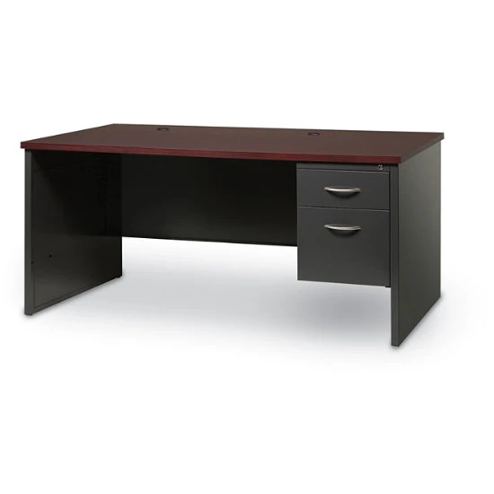 Hirsh® Modular Desks 36D X 72W Single Pedestal Desk Arch Pull Handles 3 Hirsh® Modular Desks 36D X 72W Single Pedestal Desk Arch Pull Handles