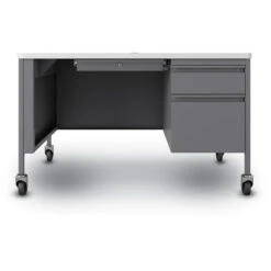 30x48 Mobile Right Hand Single PedestalDesk With T-Mold Top -Office Supplies Shop HIPT 480SB 2