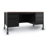 30x60 Mobile Double Pedestal Desk With T-Mold Top -Office Supplies Shop HIPT 600DB 1