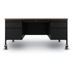 30x60 Mobile Double Pedestal Desk With T-Mold Top -Office Supplies Shop HIPT 600DB 2