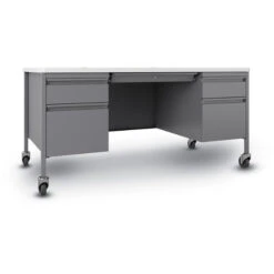 30x60 Mobile Double Pedestal Desk With T-Mold Top -Office Supplies Shop HIPT 600DB 3