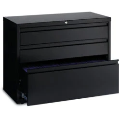 36" 3 Drawers HL8000 Series® Lateral File - Black -Office Supplies Shop HISE 28CF3 3