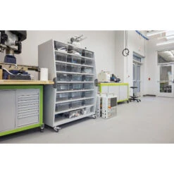 Explorer Series Tall Storage Cart W/ 1 Fixed & 6 Adj. Shelves. 24 - 6" Bins -Office Supplies Shop HKES T2 3