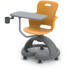 Ethos 18" Storage Base W/ Casters; Articulating Worksurface; Cup Holder