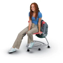 360 Chair W/ Back, Bookbag Rack & Casters - 18"H Seat -Office Supplies Shop HKTS CB18 R 6