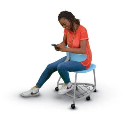 360 Chair W/ Back, Bookbag Rack & Casters - 18"H Seat -Office Supplies Shop HKTS CB18 R 8