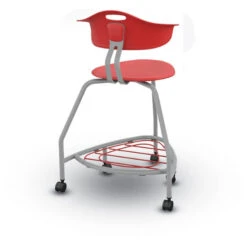 360 Stool W/ Back, Bookbag Rack & Casters - 24"H Seat -Office Supplies Shop HKTS CB24 R 3