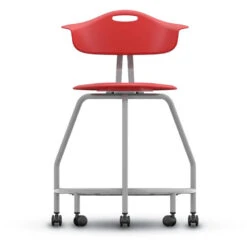 360 Stool W/ Back, Bookbag Rack & Casters - 24"H Seat -Office Supplies Shop HKTS CB24 R 4