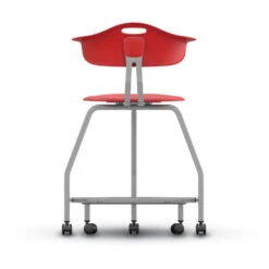 360 Stool W/ Back, Bookbag Rack & Casters - 24"H Seat -Office Supplies Shop HKTS CB24 R 6