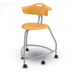 360 Stool W/ Back & Casters - 24"H Seat