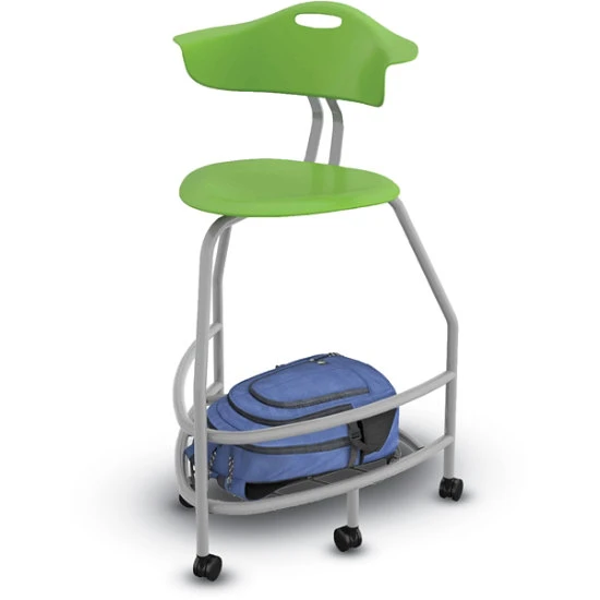 360 Stool W/ Back, Bookbag Rack & Compression Casters - 30"H Seat 4 360 Stool W/ Back, Bookbag Rack & Compression Casters - 30"H Seat - Image 2