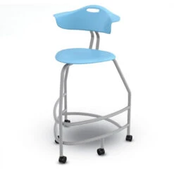 360 Stool W/ Back & Compression Casters - 30"H Seat