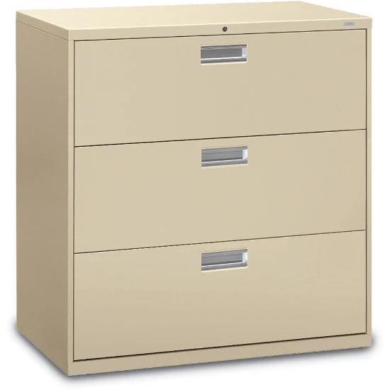 HON Brigade 600 Series 3-Drawer Lateral File With Locks (42"Wx19-1/4"D) 3 HON Brigade 600 Series 3-Drawer Lateral File With Locks (42"Wx19-1/4"D)