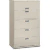 HON Brigade 600 Series 5-Drawer Lateral File With Locks (42"Wx19-1/4"D)