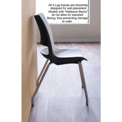 Doni® Stack Four-Leg Armless Chair - Two-Tone, Polypropylene -Office Supplies Shop KDN 4N 2 8