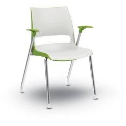 Doni® Stack Four-Leg Arm Chair - Two-Tone, Polypropylene