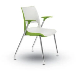 Doni® Stack Four-Leg Arm Chair - Two-Tone, Polypropylene -Office Supplies Shop KDN 4NC 2 3
