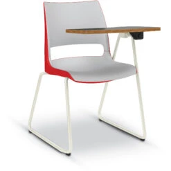 Doni® Stack Sledbase ChangeUp® Tablet Arm Chair - Two-Tone, Polypropylene, Left Hand