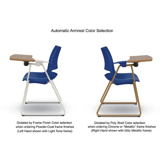 Doni® Stack Sledbase ChangeUp® Tablet Arm Chair - Solid Color, Polypropylene 4 Doni® Stack Sledbase ChangeUp® Tablet Arm Chair - Solid Color, Polypropylene - Image 2
