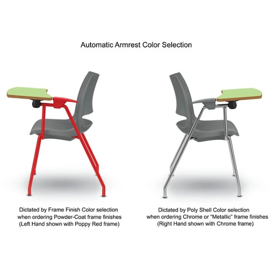 Doni® Stack Four-Leg ChangeUp® Tablet Arm Chair - Solid Color, Polypropylene 4 Doni® Stack Four-Leg ChangeUp® Tablet Arm Chair - Solid Color, Polypropylene - Image 2