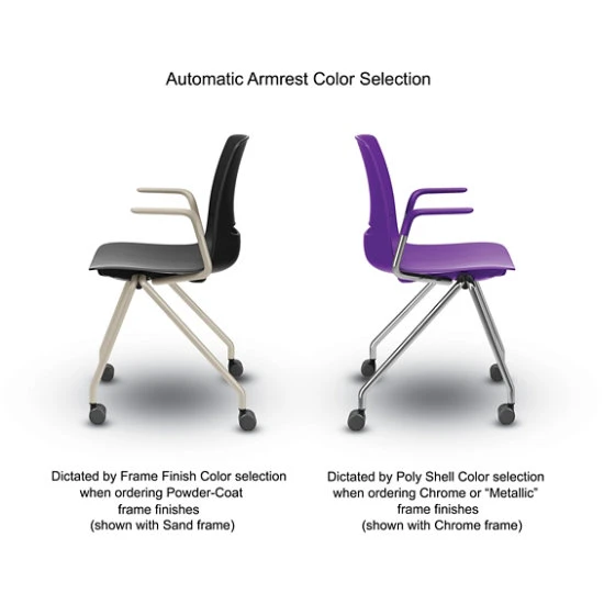 LimeLite™ Four-Leg Nesting Arm Chair W/ Casters 6 LimeLite™ Four-Leg Nesting Arm Chair W/ Casters - Image 4