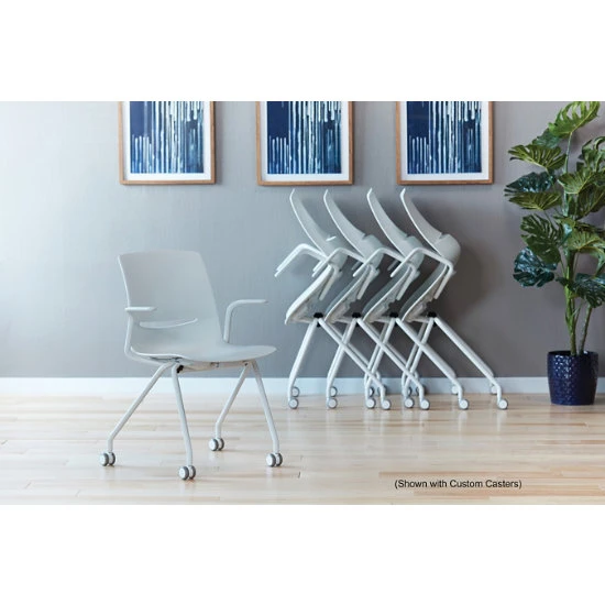 LimeLite™ Four-Leg Nesting Arm Chair W/ Casters 11 LimeLite™ Four-Leg Nesting Arm Chair W/ Casters - Image 9