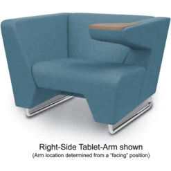 MyWay® Work Arm/ High Arm Sled Base Lounge - Non-Contrast, Chrome Base W/ Sled Glides