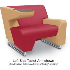 MyWay® Work Arm/ Low Arm Sled Base Lounge - Contrast, Chrome Base W/ Sled Glides