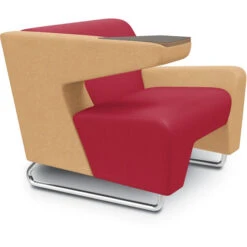 MyWay® Work Arm/ Low Arm Sled Base Lounge - Contrast, Chrome Base W/ Sled Glides -Office Supplies Shop KMY SWBC T 3