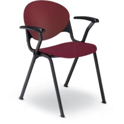 2000 Series Polypropylene Stack Chair With Arms And Upholstered Seat