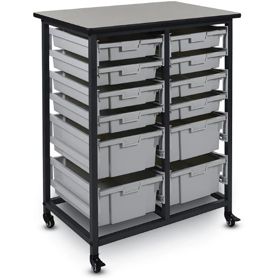 Luxor Mobile Bin System - Double Row - 8 Small And 4 Large 3 Luxor Mobile Bin System - Double Row - 8 Small And 4 Large