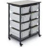 Luxor Mobile Bin System - Double Row - 8 Large Bins 1 Luxor Mobile Bin System - Double Row - 8 Large Bins -Office Supplies Shop LBM D8 1