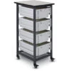 Luxor Mobile Bin System - Single Row - 4 Large Bins 2 Luxor Mobile Bin System - Single Row - 4 Large Bins -Office Supplies Shop LBM S4 1