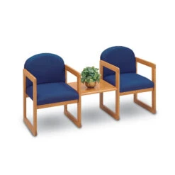 Classic 2 Round Back Chairs W/ Connecting Center Table