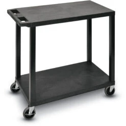 Luxor EC Series Plastic Utility Cart - 2 Shelf (Flat/Flat)