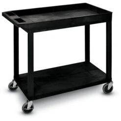 Luxor EC Series Plastic Utility Cart - 2 Shelf (Tub/Flat)