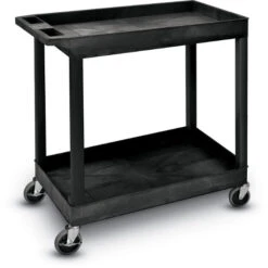 Luxor EC Series Plastic Utility Cart - 2 Shelf (Tub/Tub)