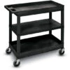 Luxor EC Series Plastic Utility Cart - 3 Shelf (Tub/Flat/Tub) 1 Luxor EC Series Plastic Utility Cart - 3 Shelf (Tub/Flat/Tub) -Office Supplies Shop LEC 3TFT 1