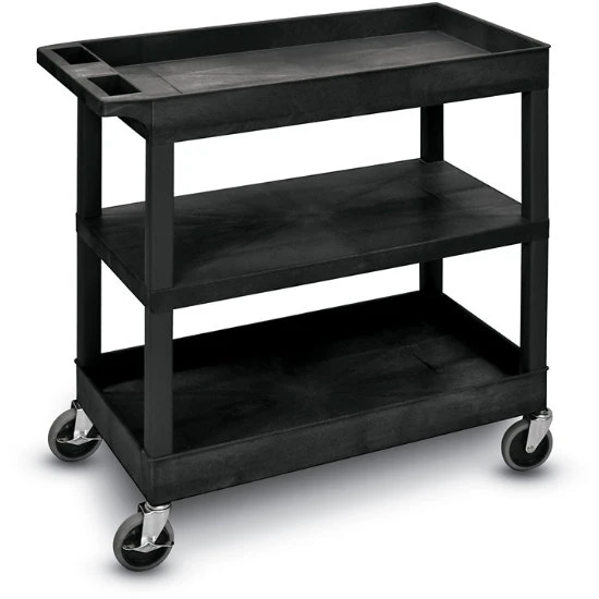 Luxor EC Series Plastic Utility Cart - 3 Shelf (Tub/Flat/Tub) 3 Luxor EC Series Plastic Utility Cart - 3 Shelf (Tub/Flat/Tub)